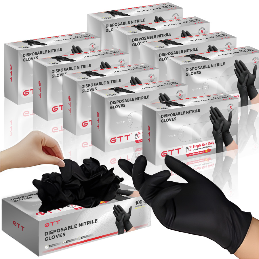 Exam Glove Nitrile - 100-1000Pcs Sarung Tangan Nitril Hitam, 4