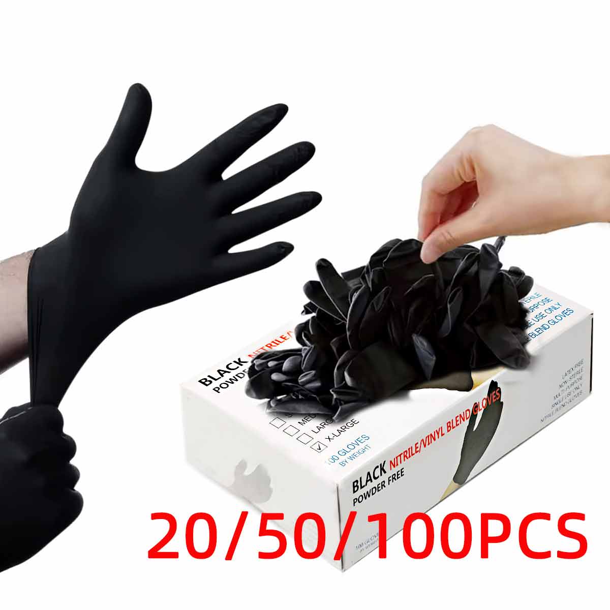 Rubber Glove Cleaning - 20/50/100 Buah Sarung Tangan Vinil Hitam